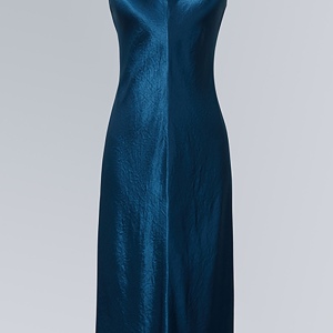 美国单 寻梭织色丁连衣裙工厂