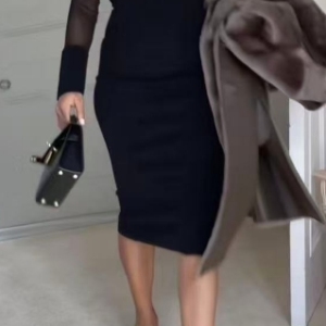 外贸单 寻针织连衣裙工厂